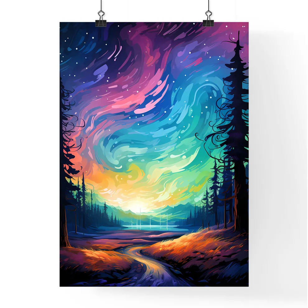 Icebergs At Night Jokulsarlon Lagoon Iceland Poster