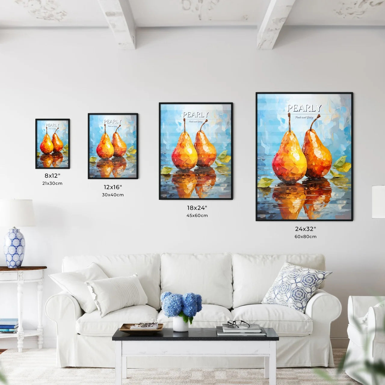 Illustration Of Two Original Pear - A Pair O - Kitchen Hangings