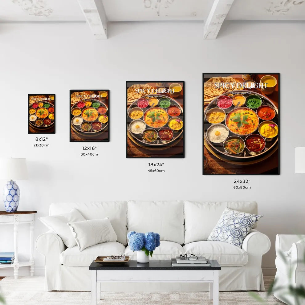Indian Meal Thali Consisting Of Different Cu - Kitchen Hangings