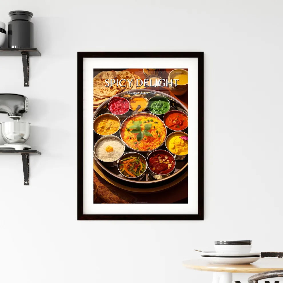 Indian Meal Thali Consisting Of Different Cu Framed Print