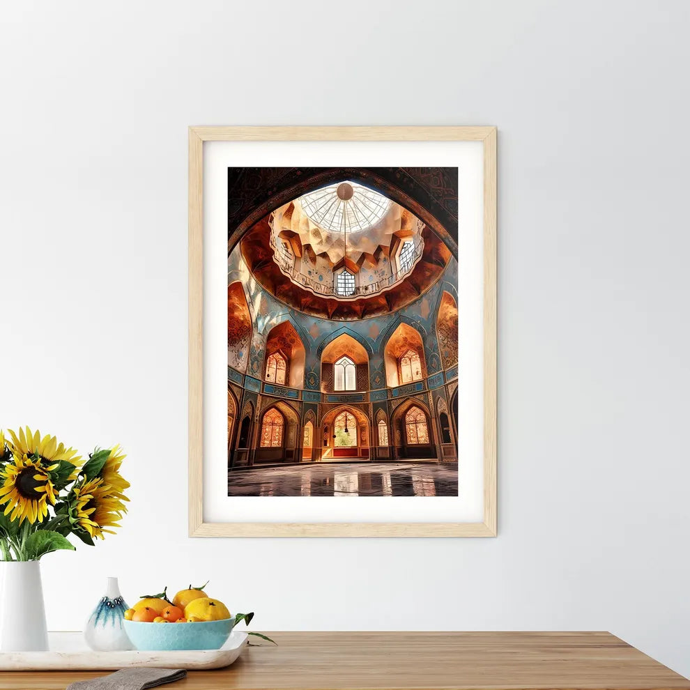 Inside Of The Mosque Dome Esfahan Iran - A R Framed Print