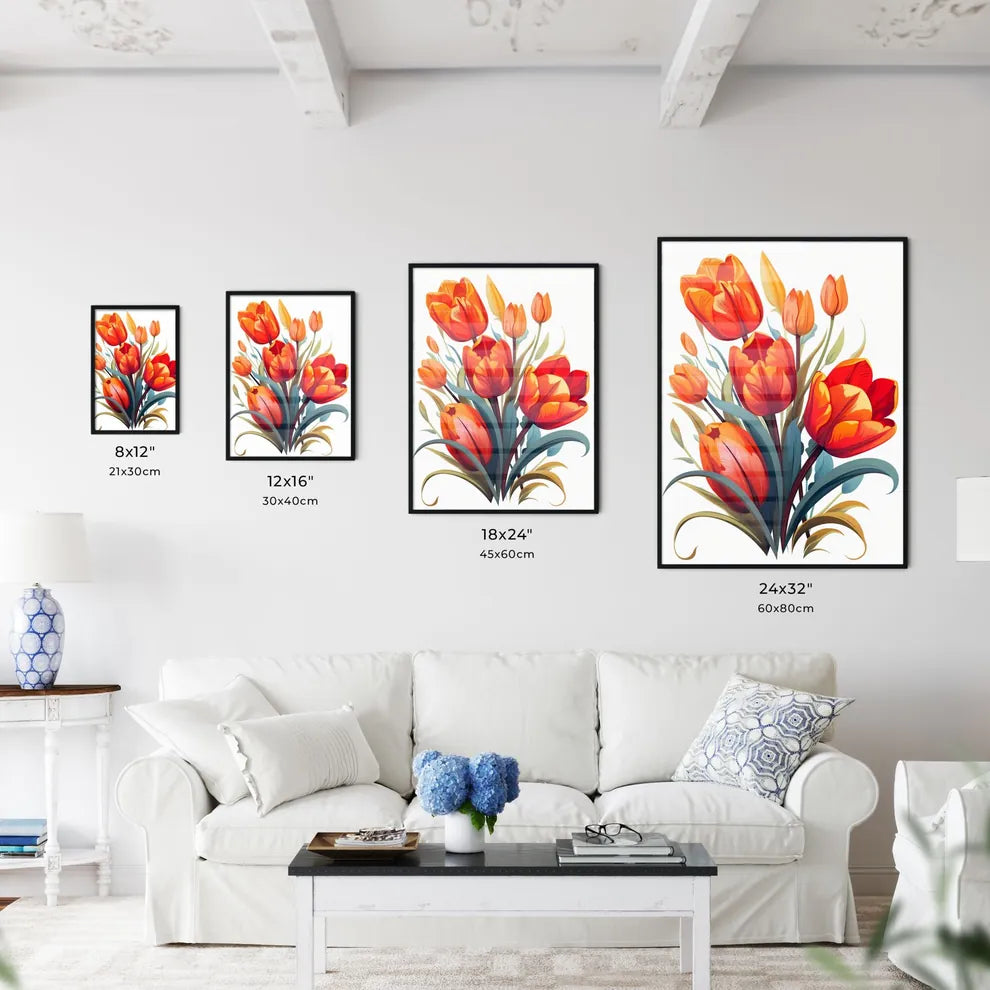 Isolated Red Tulips - A Bouquet Of - Kitchen Hangings