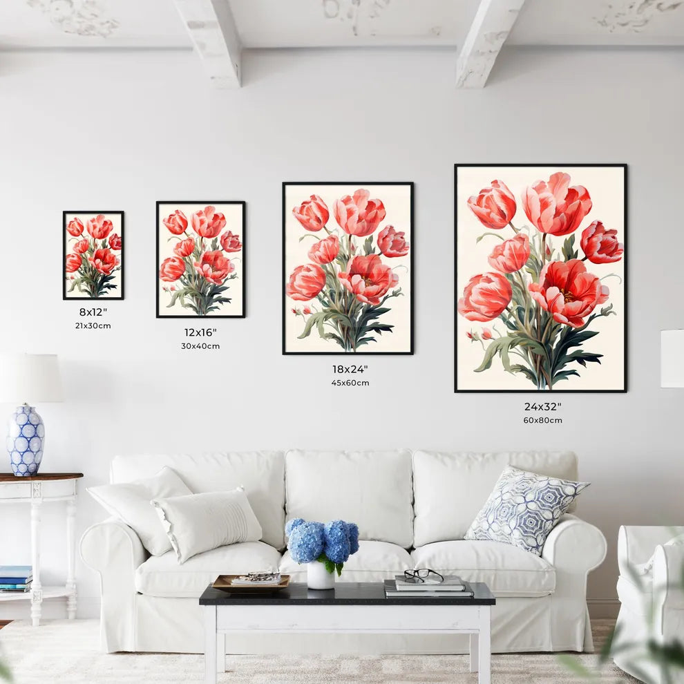 Isolated Red Tulips - A Bouquet Of - Kitchen Hangings