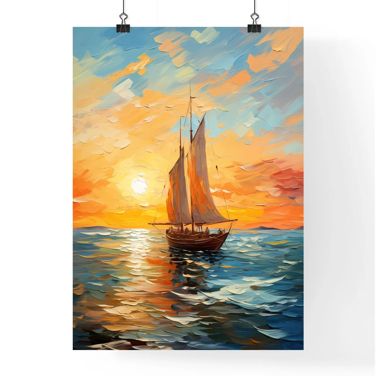Landscape With Sailing Boats On The Sea - A  Poster