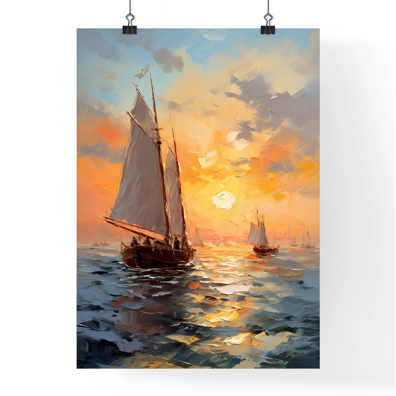 Landscape With Sailing Boats On The Sea - A  Poster