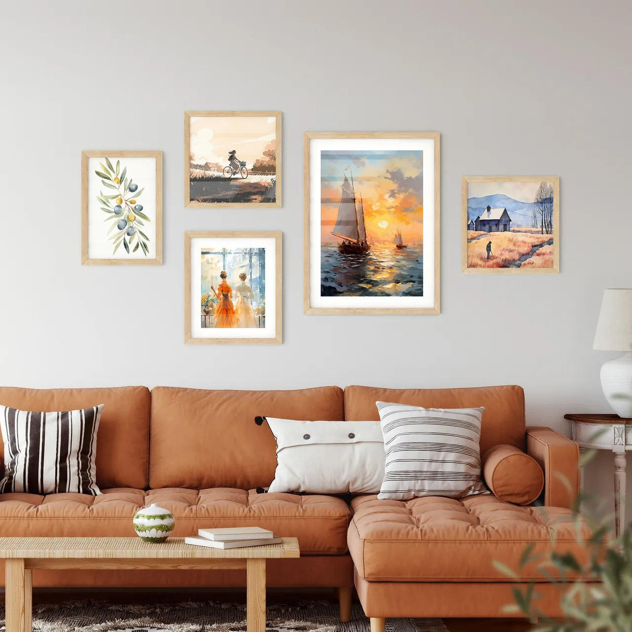 Landscape With Sailing Boats On The Sea - A  Wall Art