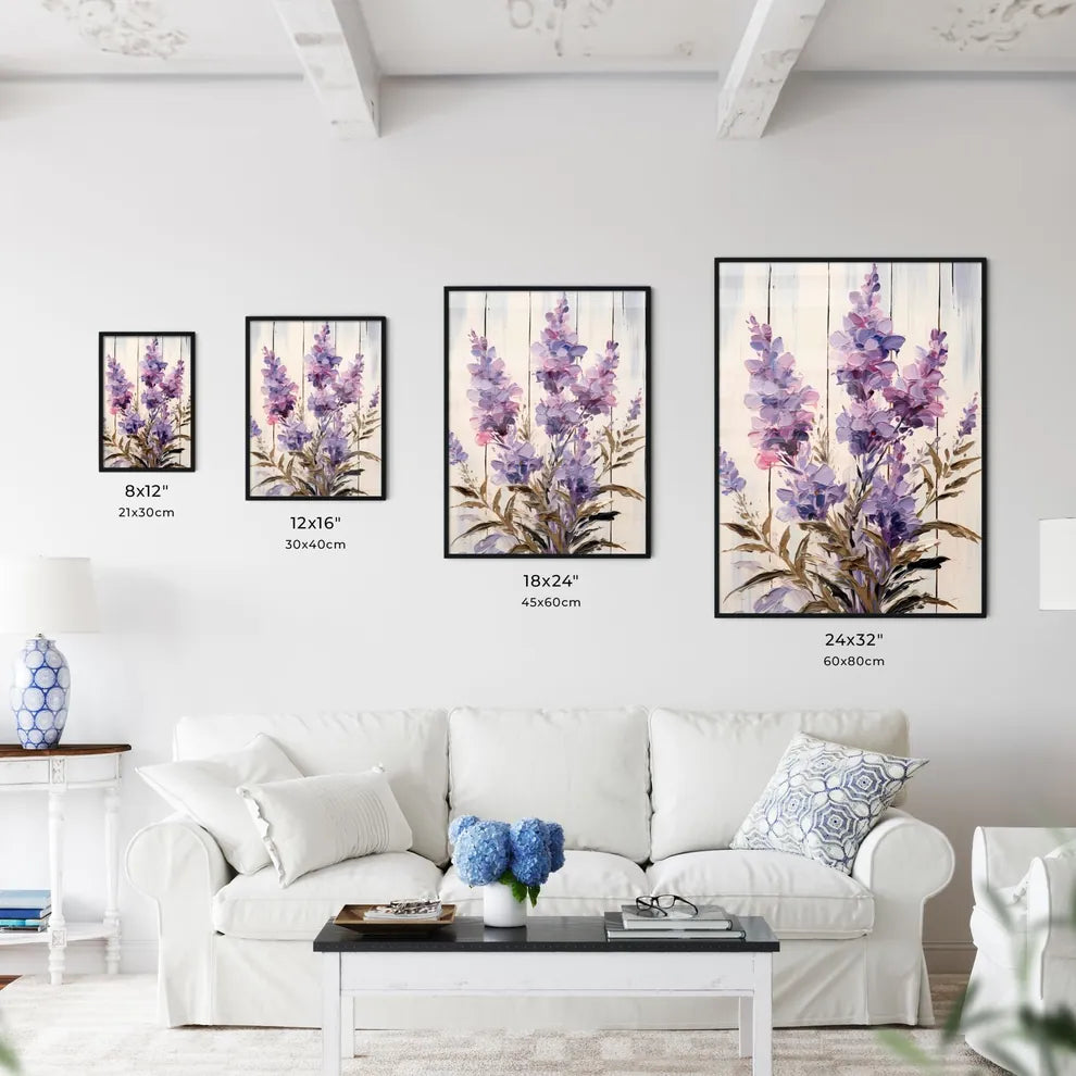 Lavender Flowers Over White Wood Background  - Kitchen Hangings
