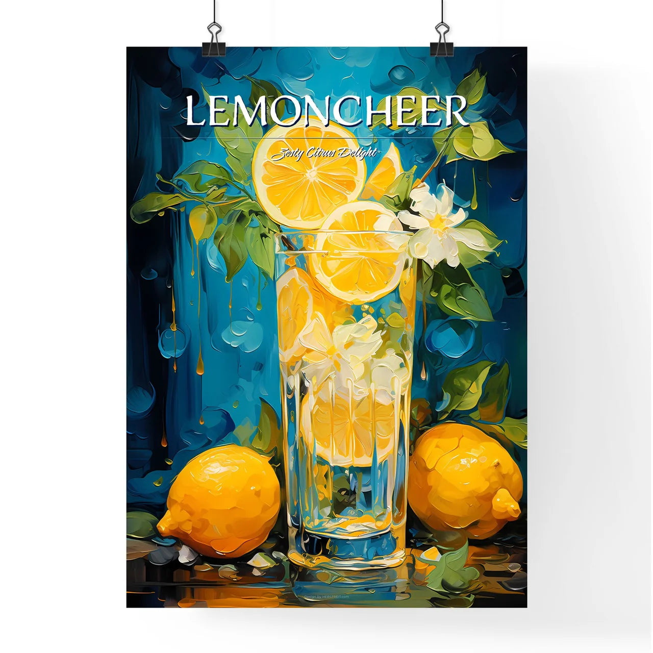 Lemoncello Cocktail - A Glass Of Lemons And  Poster