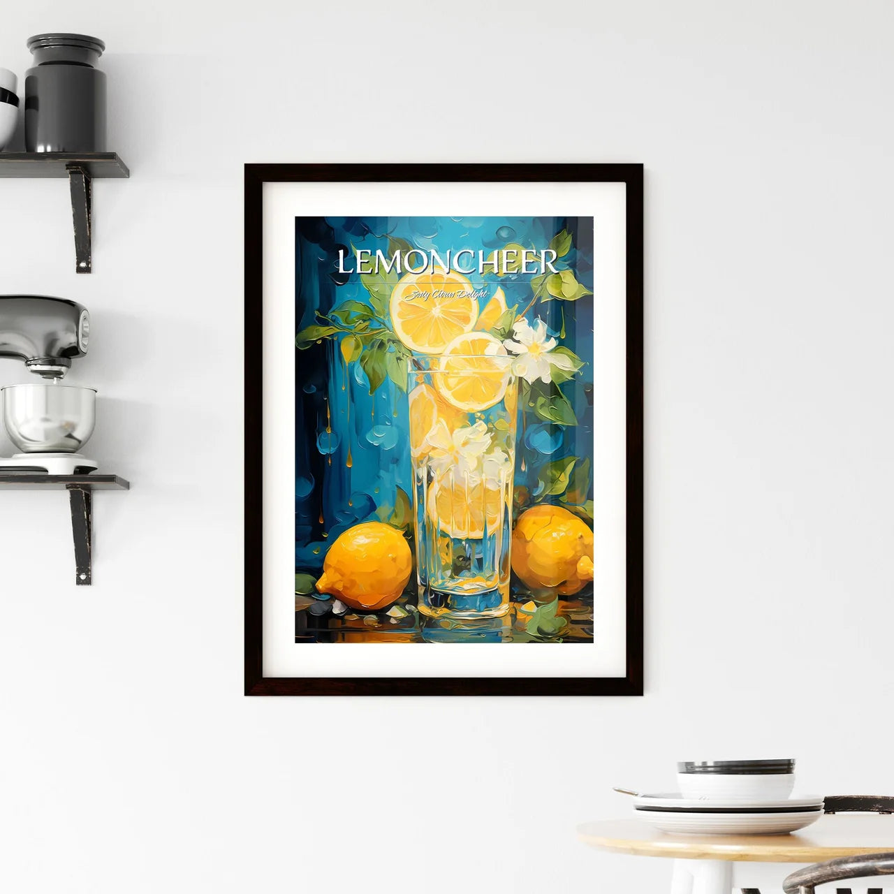 Lemoncello Cocktail - A Glass Of Lemons And  Framed Print