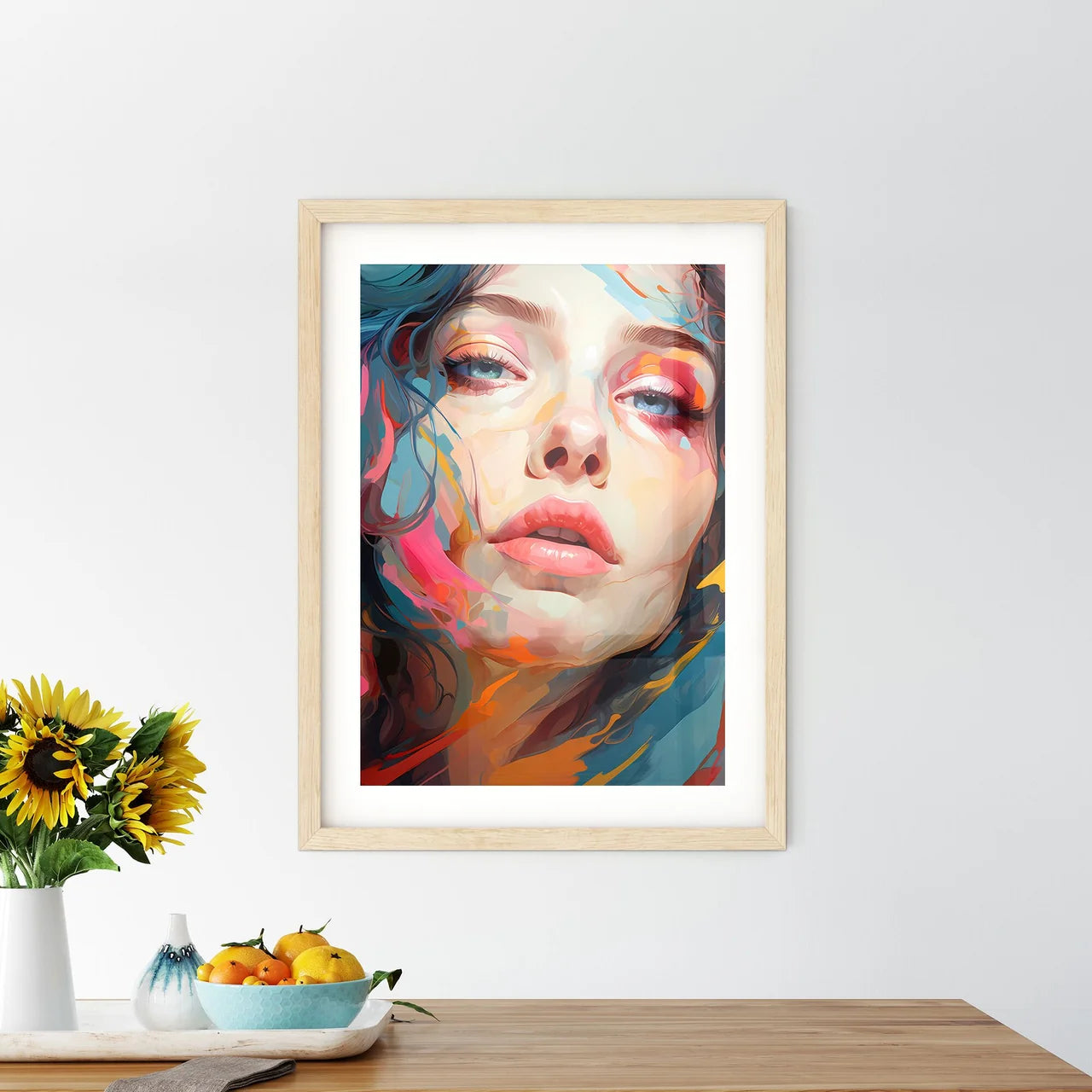 Line Drawing Art - A Woman With Framed Print