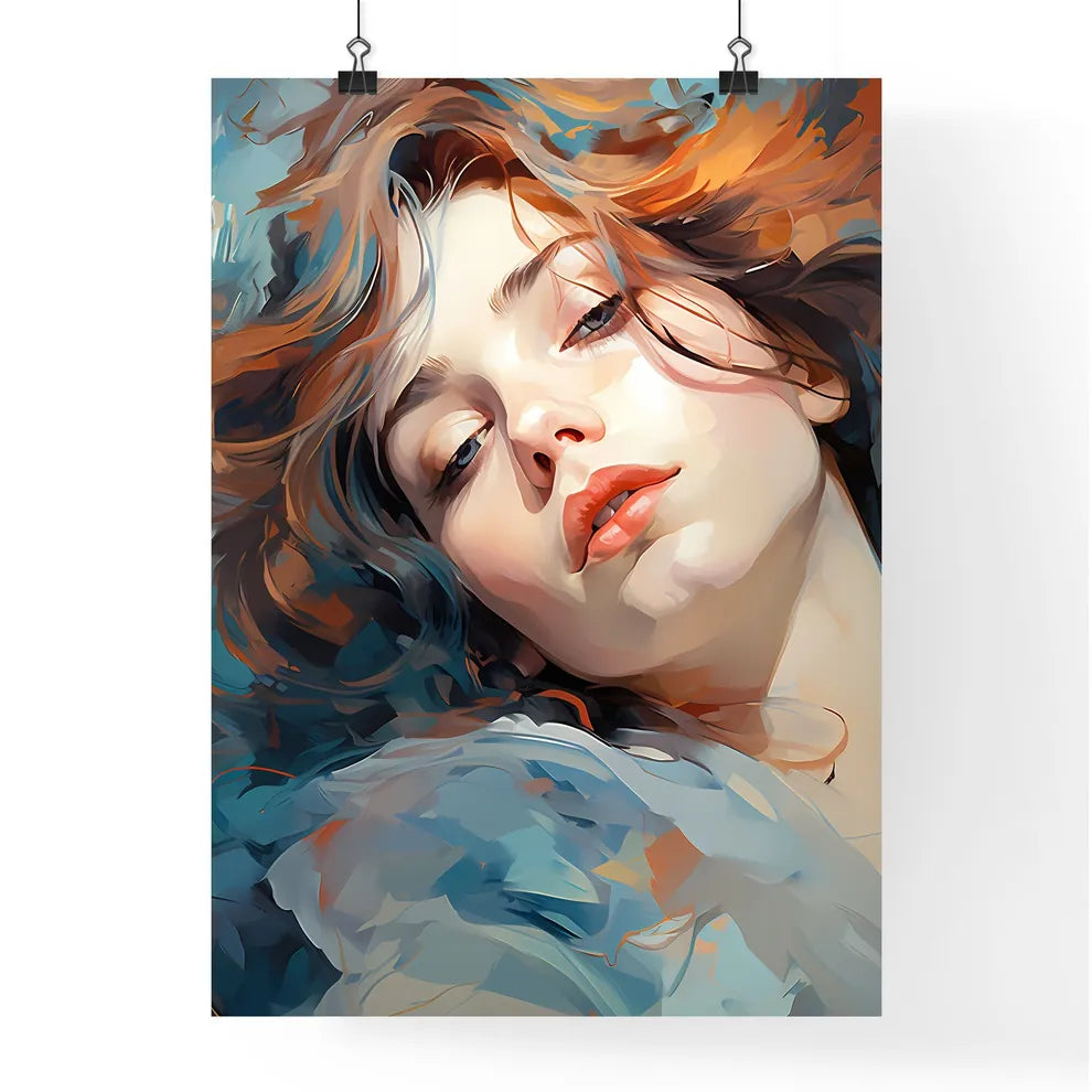 Line Drawing Art - A Woman Lyin Poster