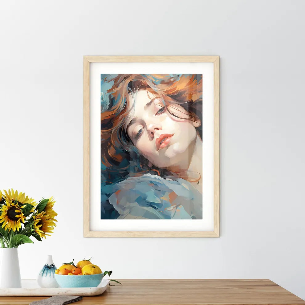 Line Drawing Art - A Woman Lyin Framed Print