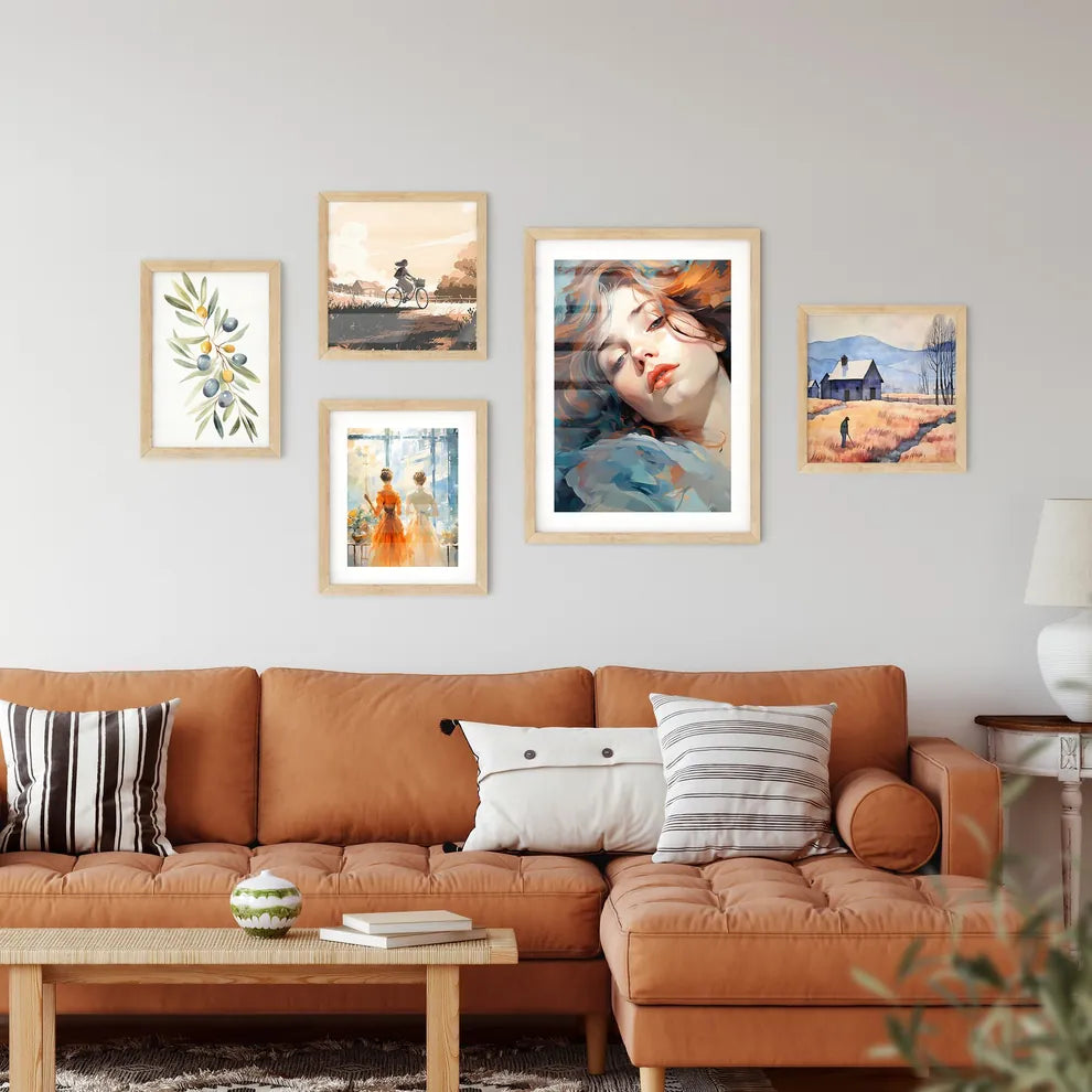 Line Drawing Art - A Woman Lyin Wall Art