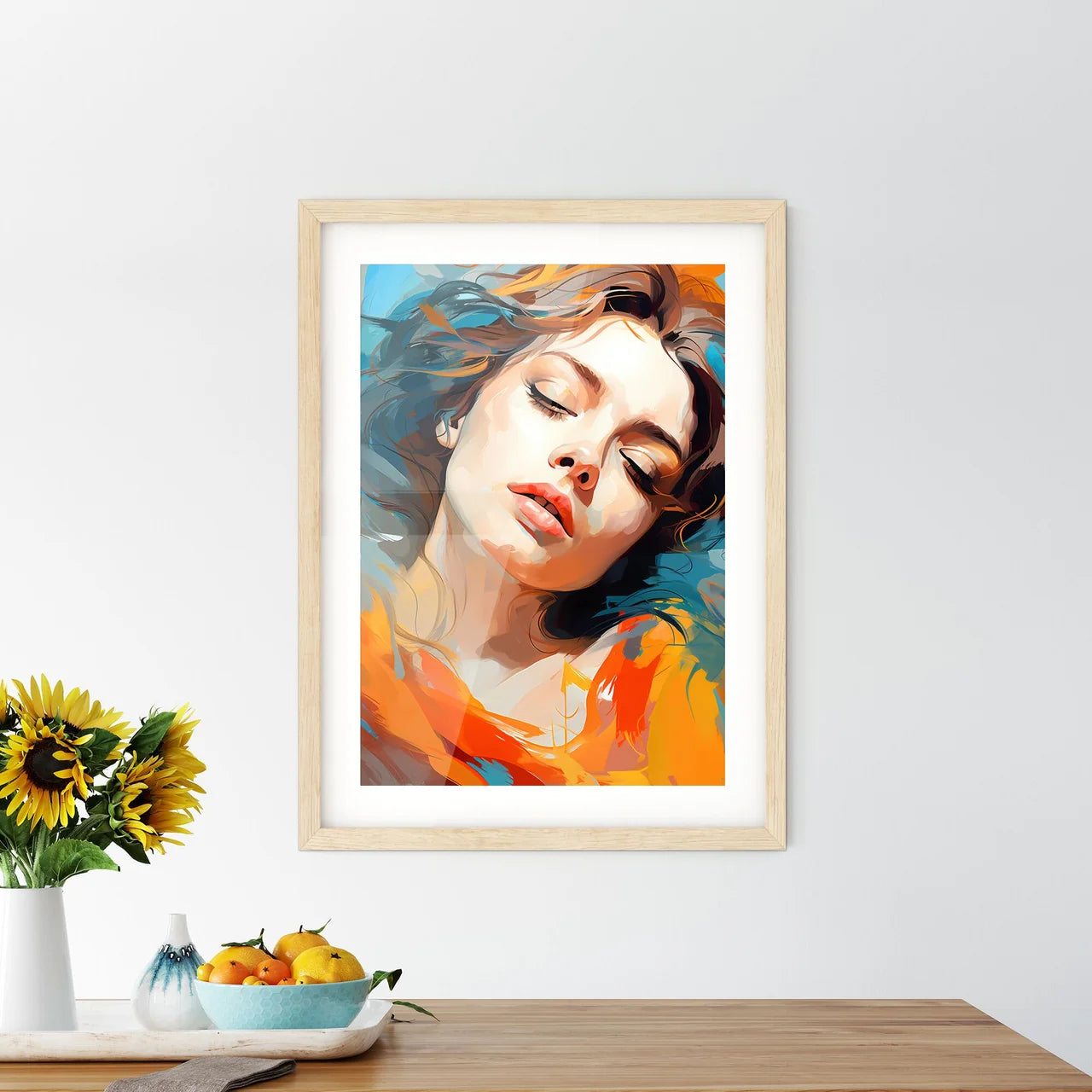 Line Drawing Art - A Woman With Framed Print