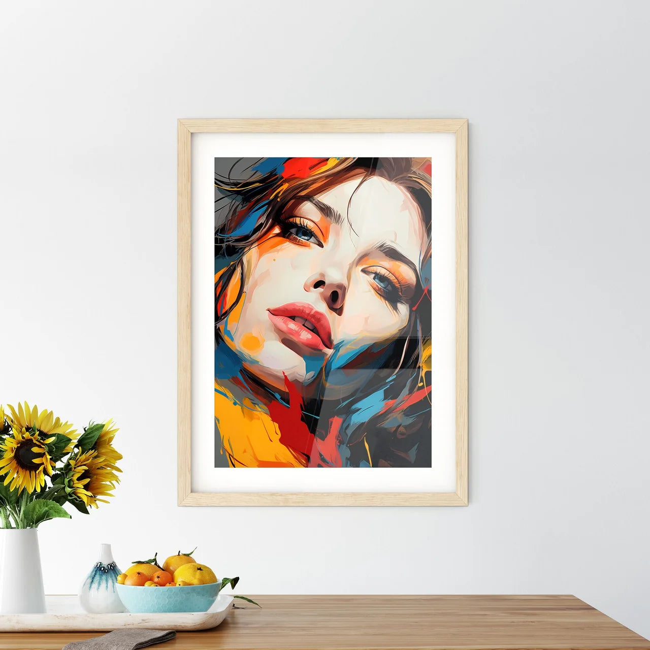 Line Drawing Art - A Woman With Framed Print