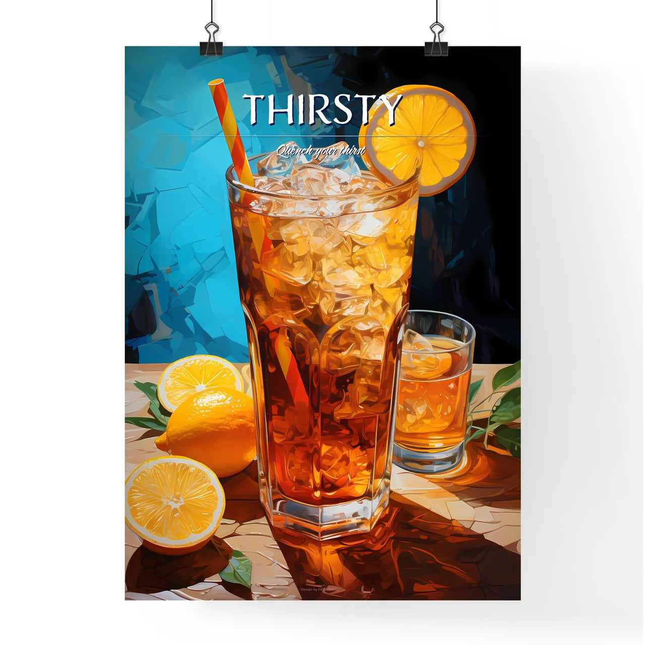 Long Island Iced Tea - A Glass Of Ice Tea Wi Poster