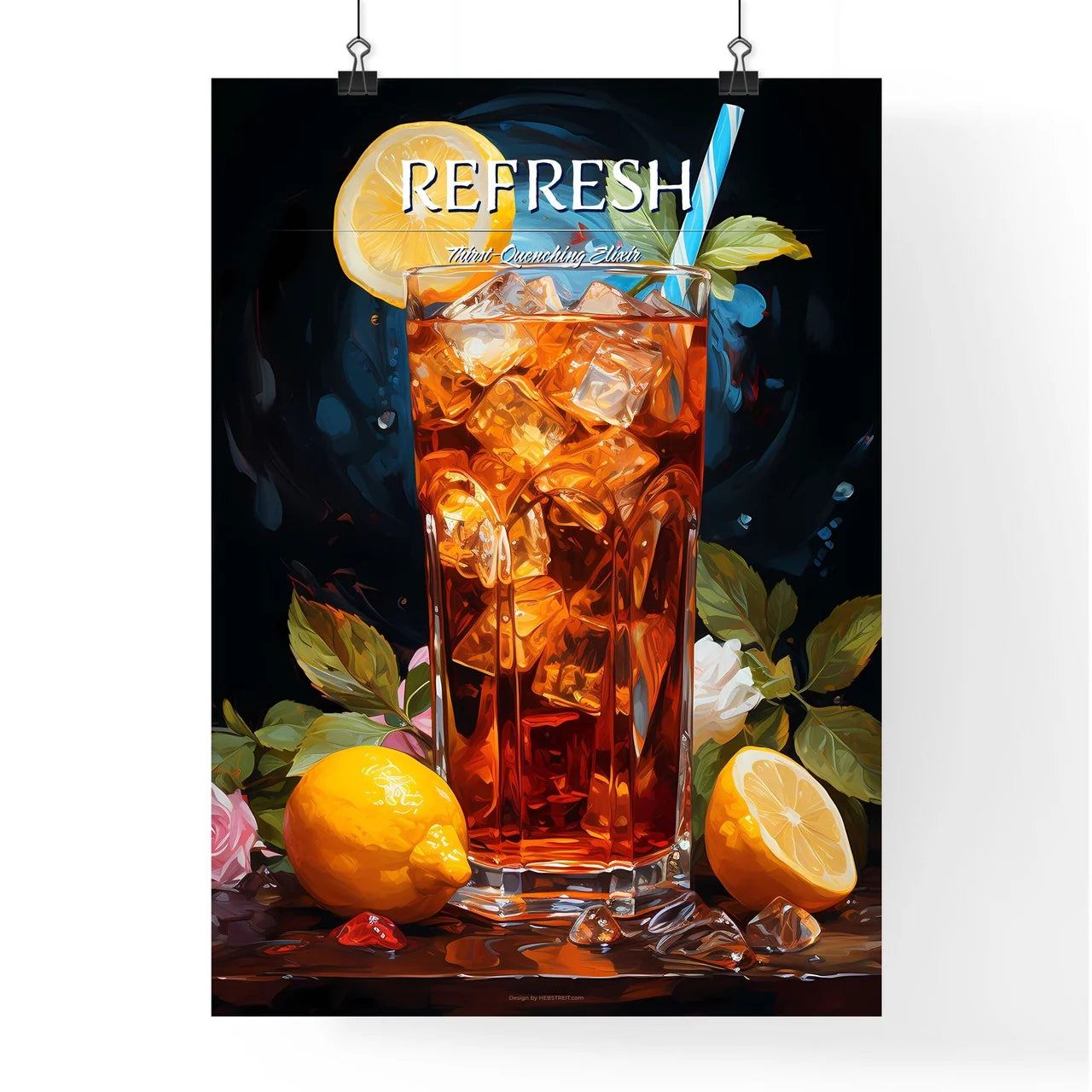 Long Island Iced Tea - A Glass Of Ice Tea Wi Poster