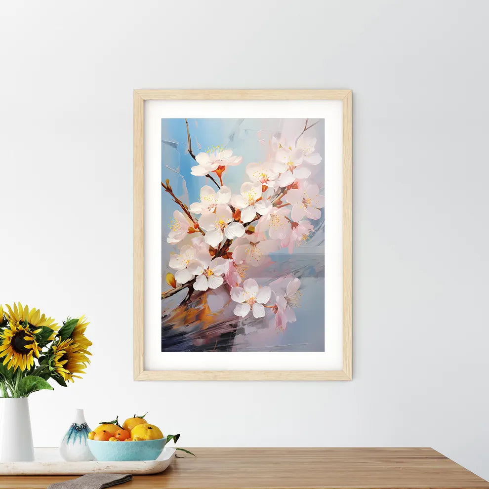 Macro Of Cherry Flowers In Soft Focus - A Cl Framed Print