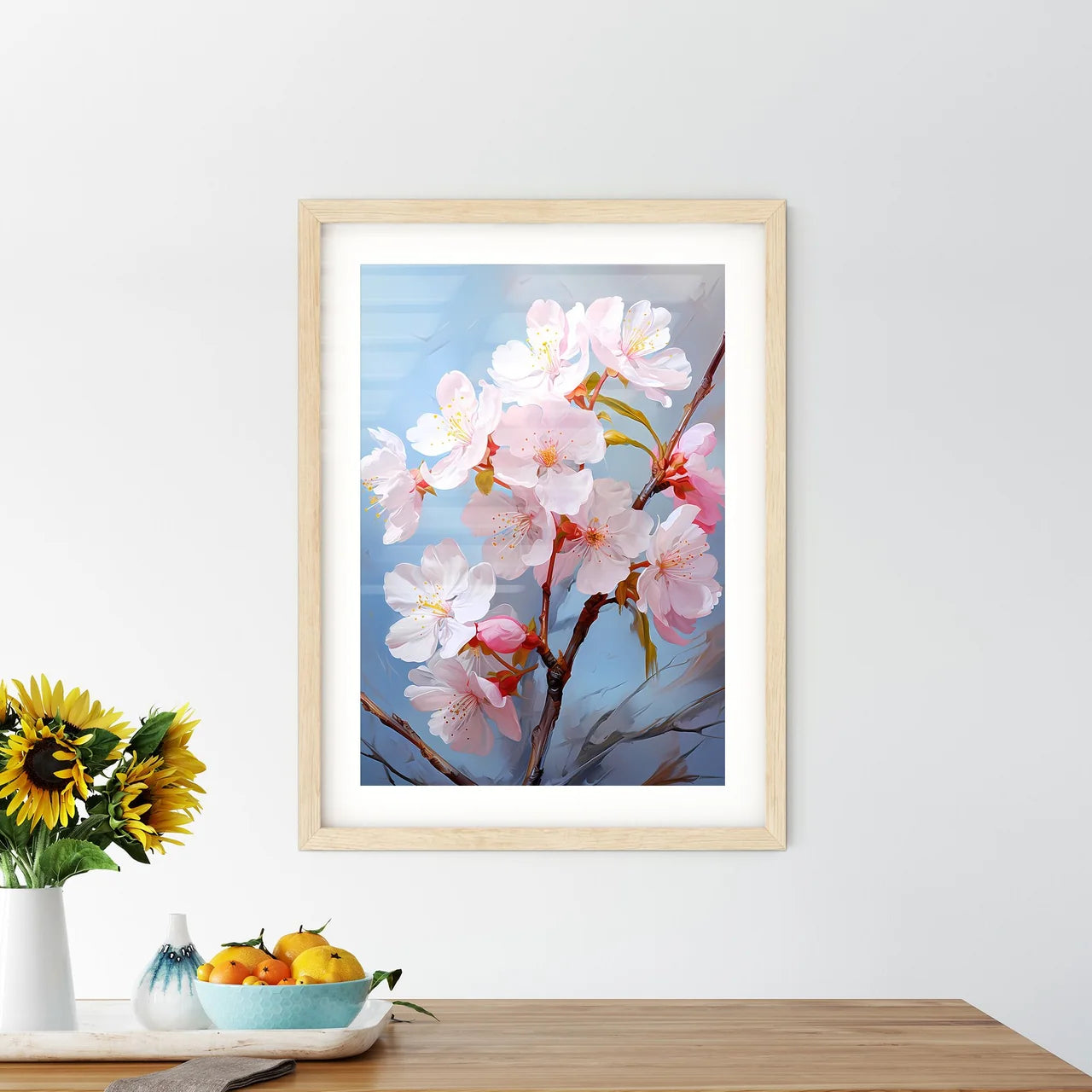 Macro Of Cherry Flowers In Soft Focus - A Cl Framed Print