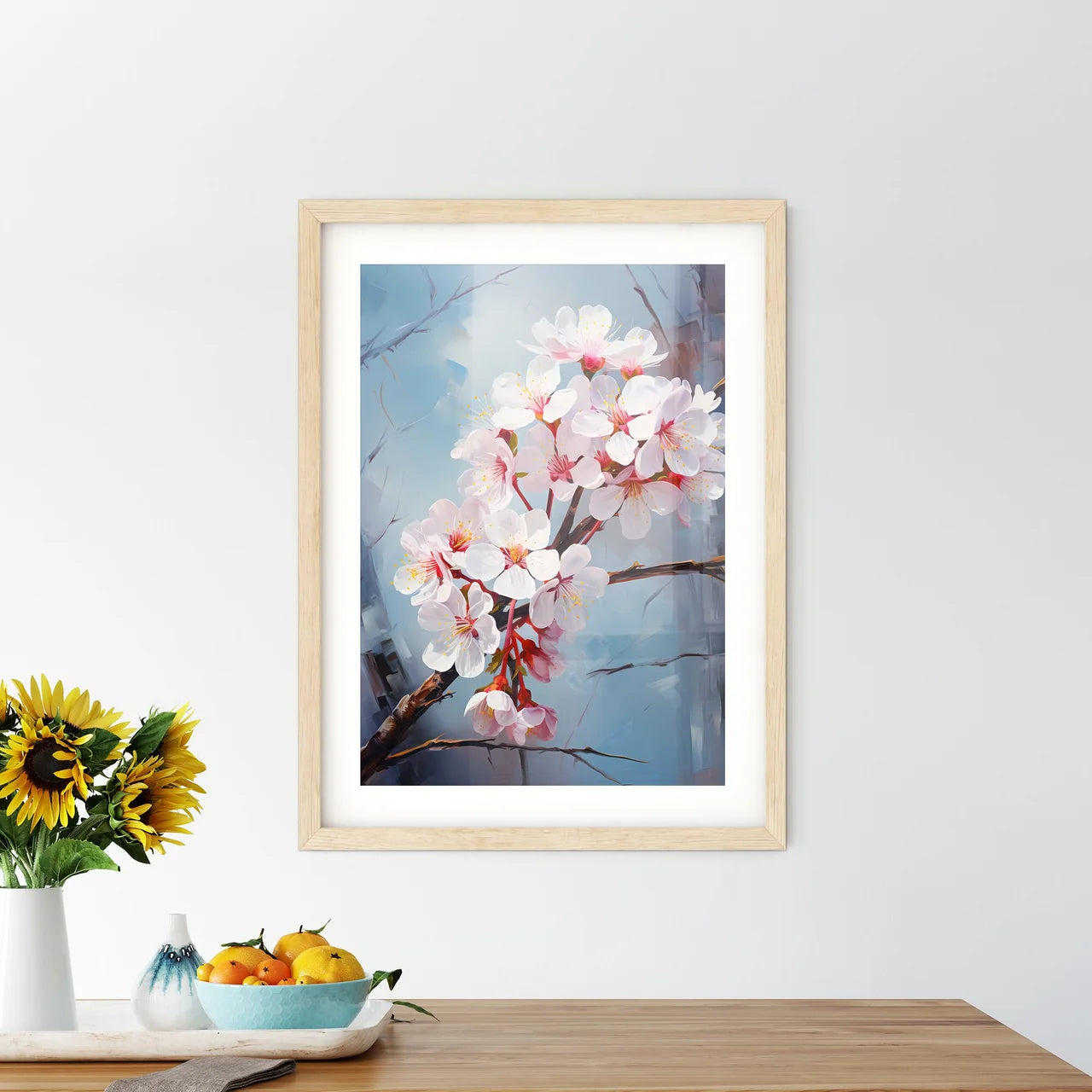 Macro Of Cherry Flowers In Soft Focus - A Cl Framed Print