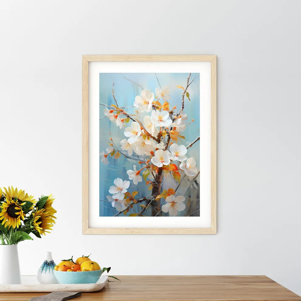 Macro Of Cherry Flowers In Soft Focus - A Wh Framed Print