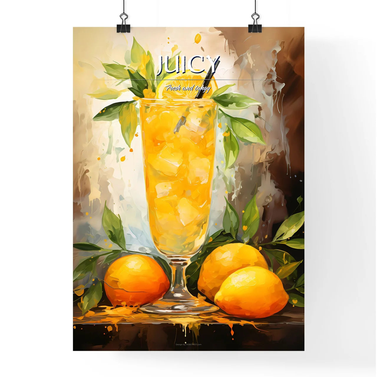 Mango Mimosa Cocktail - A Glass Of Orange Ju Poster