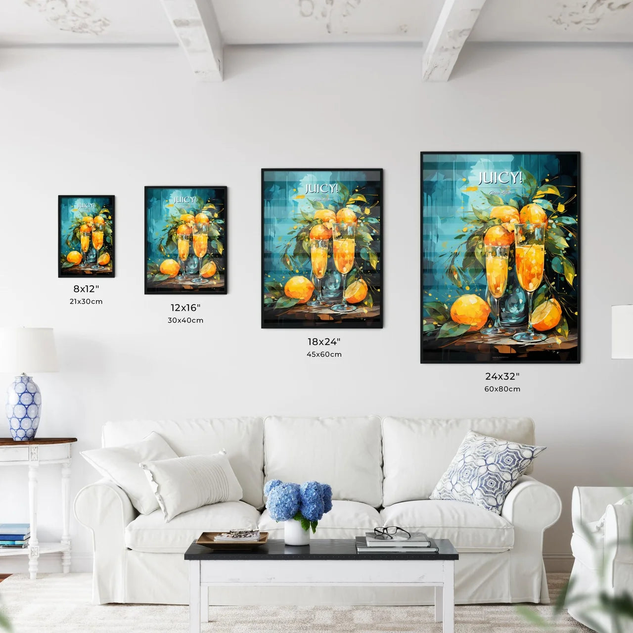 Mango Mimosa Cocktail - A Painting Of Two Gl - Kitchen Hangings
