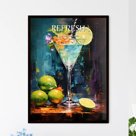 Margarita Cocktail - A Glass With A Drink An - Framed Art Print