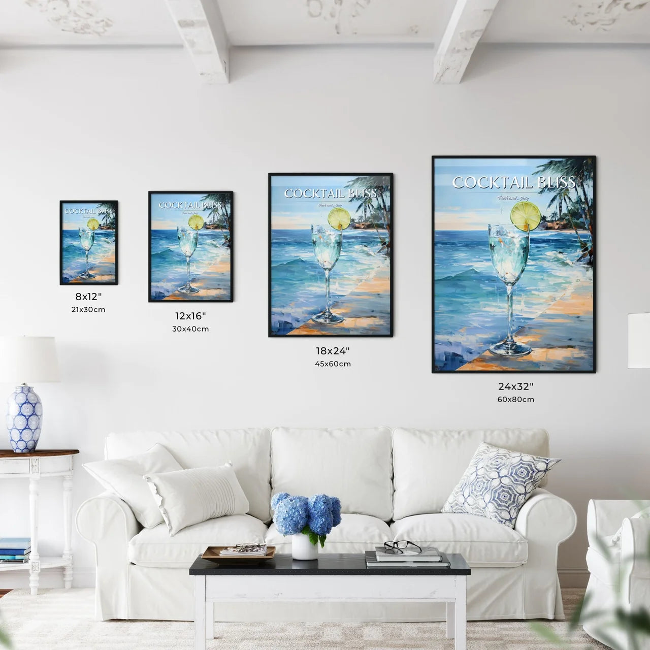 Margarita Cocktail On Beach Blue Sea - A Gla - Kitchen Hangings