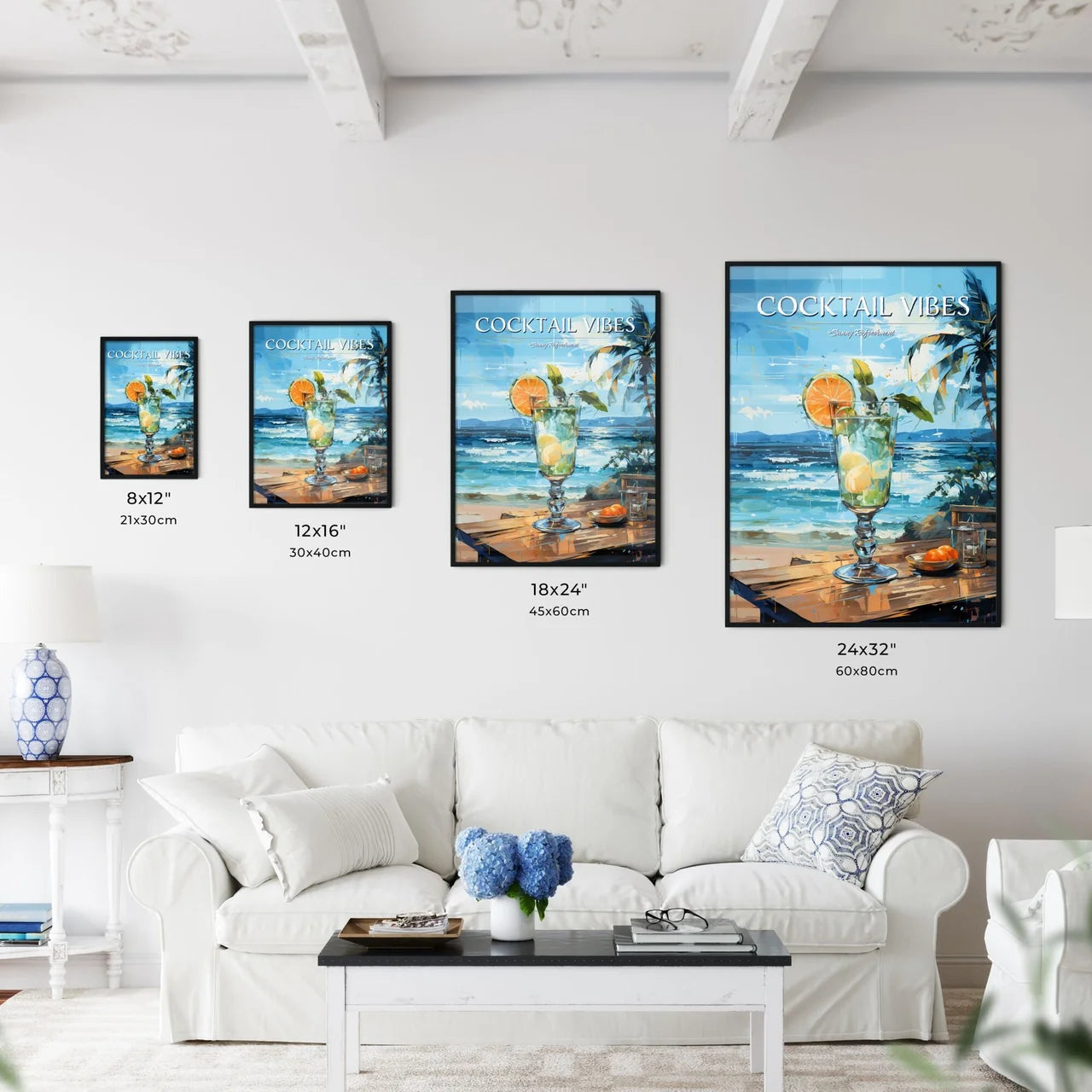Margarita Cocktail On Beach Blue Sea - A Gla - Kitchen Hangings