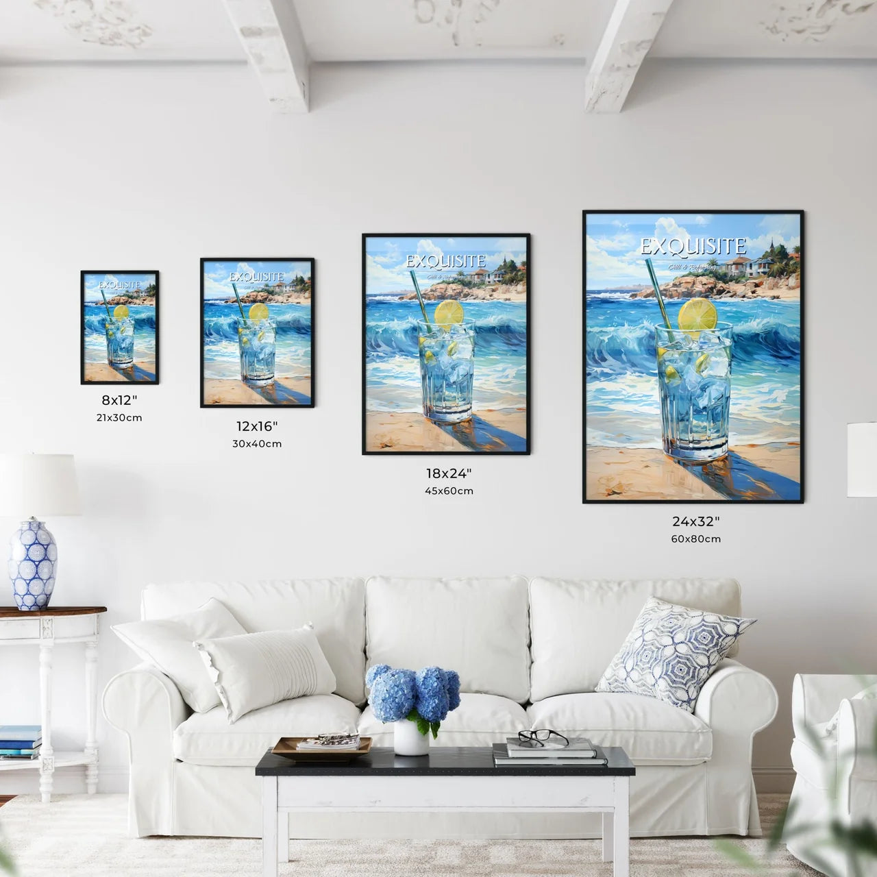 Margarita Cocktail On Beach Blue Sea - A Gla - Kitchen Hangings
