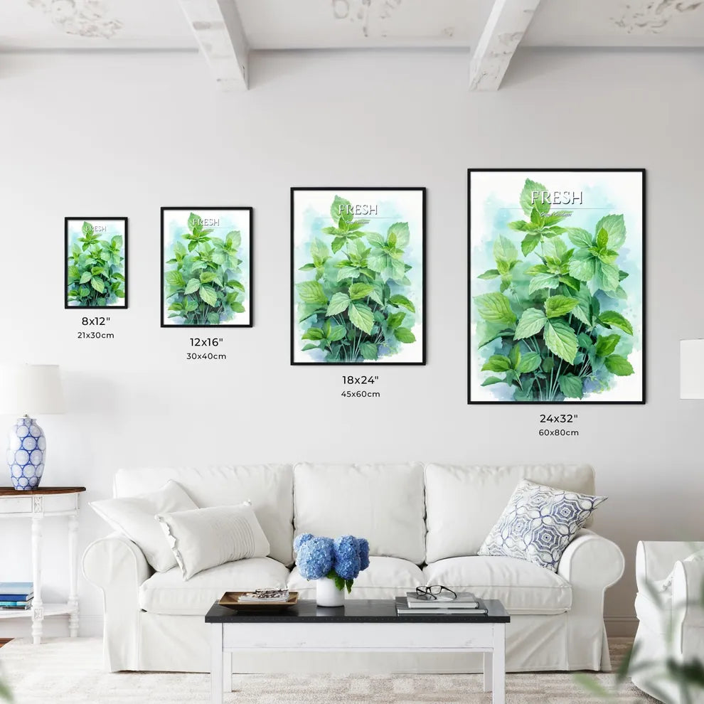 Mint Leaves Watercolor Illustration - A Clos - Kitchen Hangings