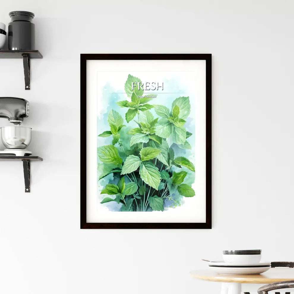 Mint Leaves Watercolor Illustration - A Clos Framed Print