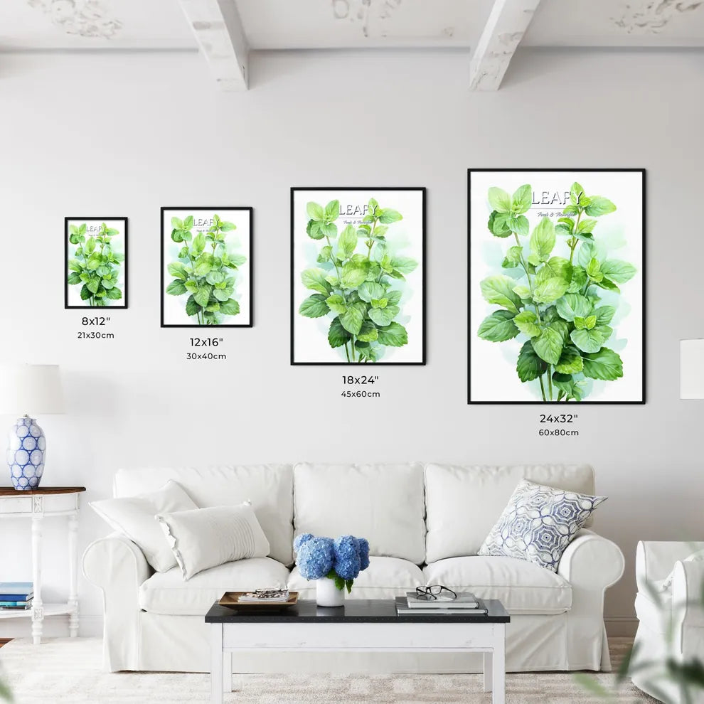 Mint Leaves Watercolor Illustration - A Clos - Kitchen Hangings