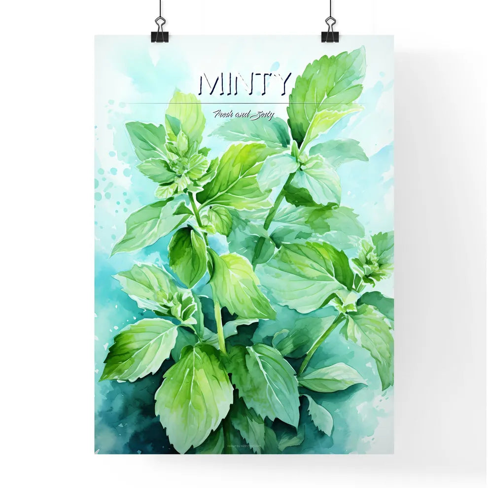 Mint Leaves Watercolor Illustration - A Clos Poster