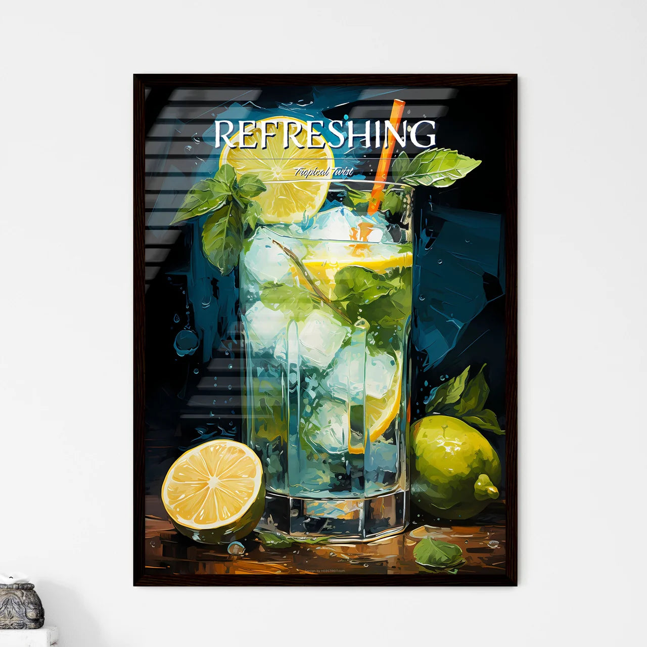 Mojito Is A Traditional Cuban Punch - A Glas - Framed Art Print