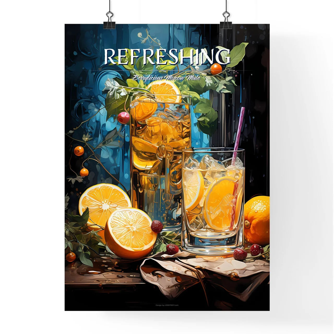 Moscow Mule - A Glass Of Ice Tea With  Poster
