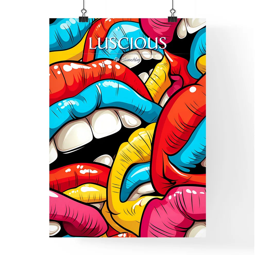 Mouth Pop Art Seamless Pattern - A Group Of  Poster