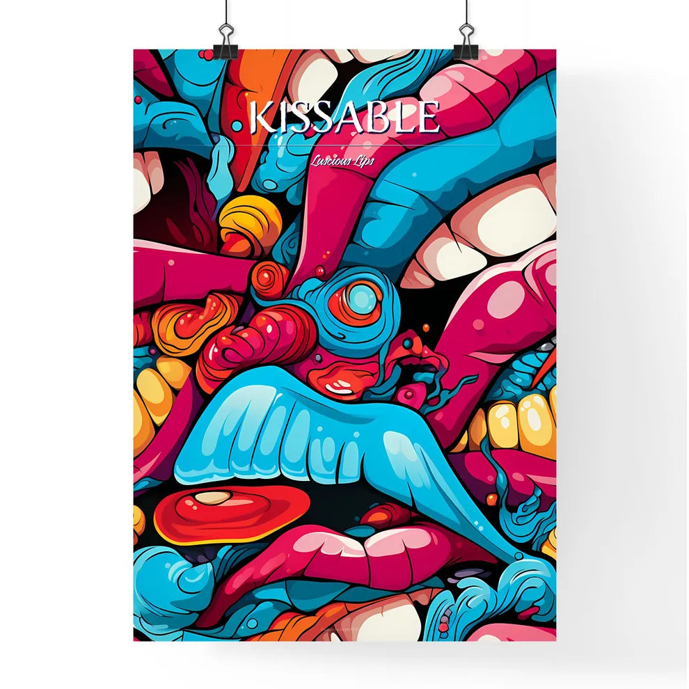 Mouth Pop Art Seamless Pattern  Poster