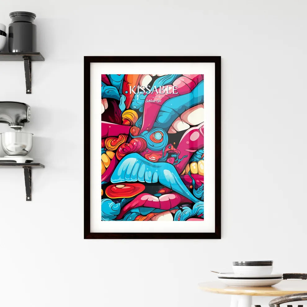 Mouth Pop Art Seamless Pattern  Framed Print