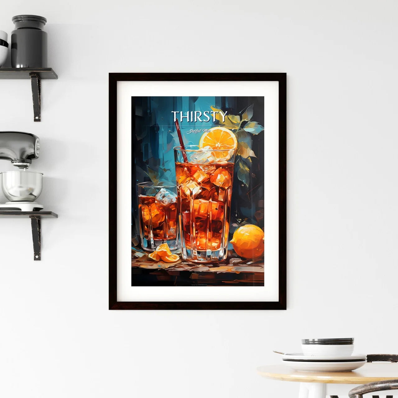 Negroni Cocktail - A Glass Of Ice Tea With  Framed Print