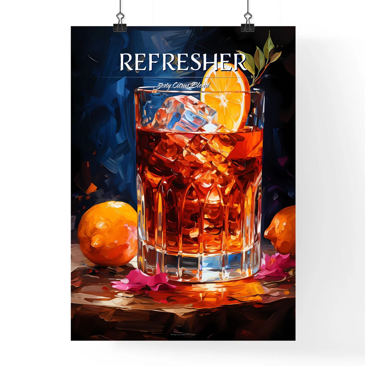 Negroni Cocktail - A Glass Of Ice Tea With  Poster