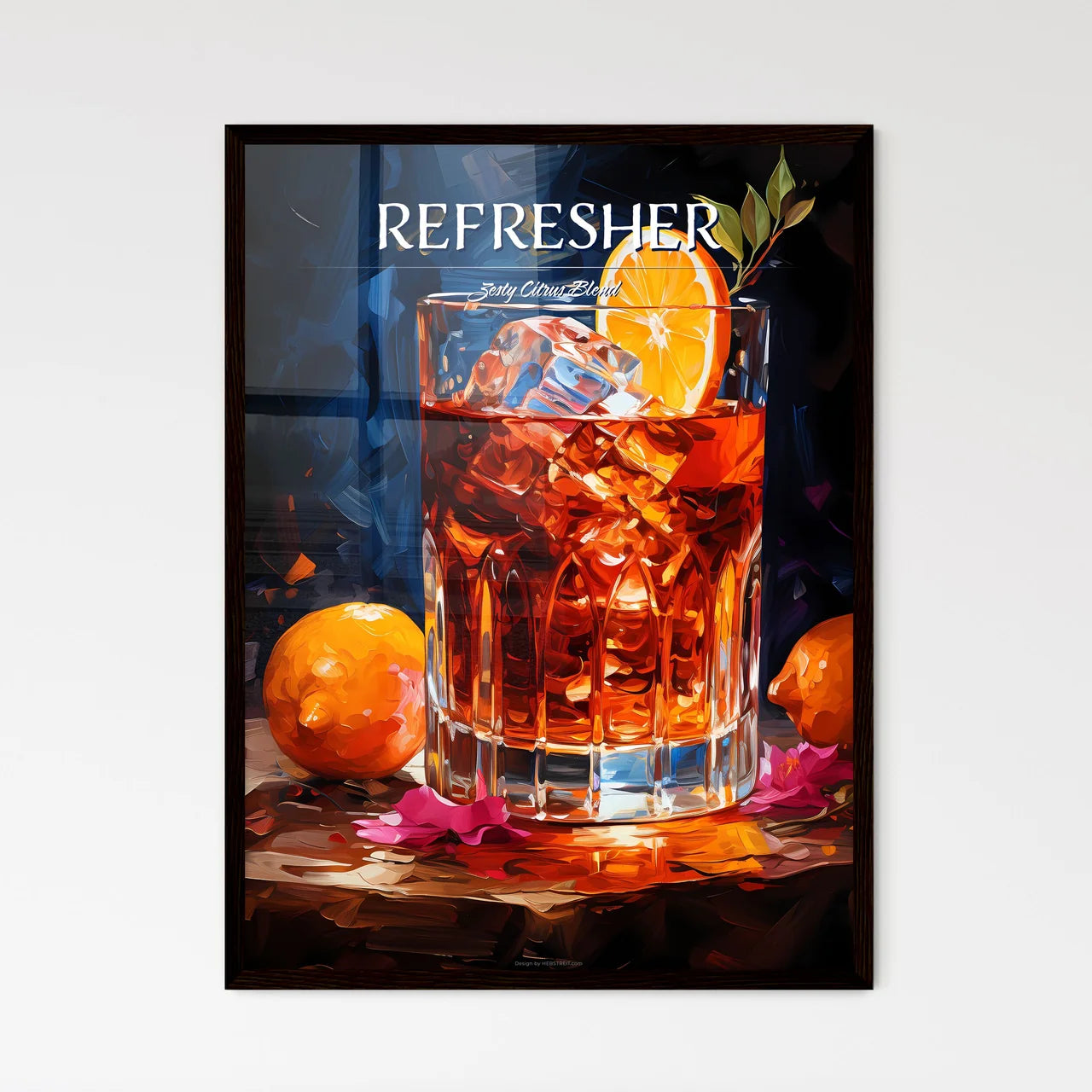 Negroni Cocktail - A Glass Of Ice Tea With  - Framed Art Print