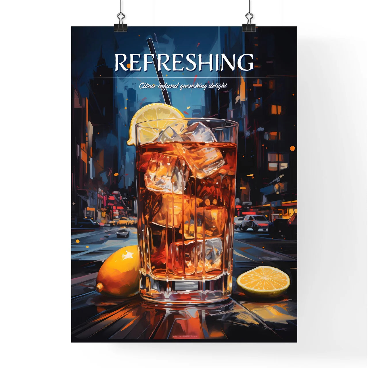 New York Sour Cocktail - A Glass Of Ice Tea  Poster