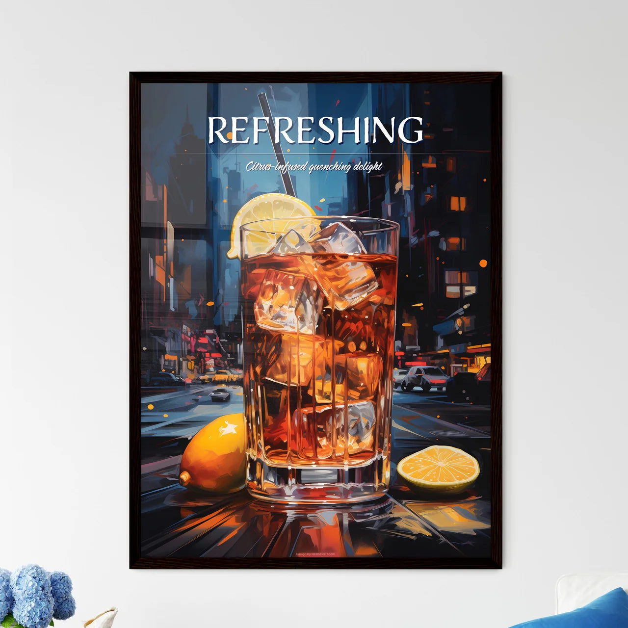 New York Sour Cocktail - A Glass Of Ice Tea  - Framed Art Print