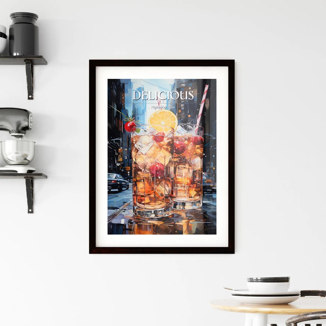 New York Sour Cocktail - Two Glasses Of Ice  Framed Print