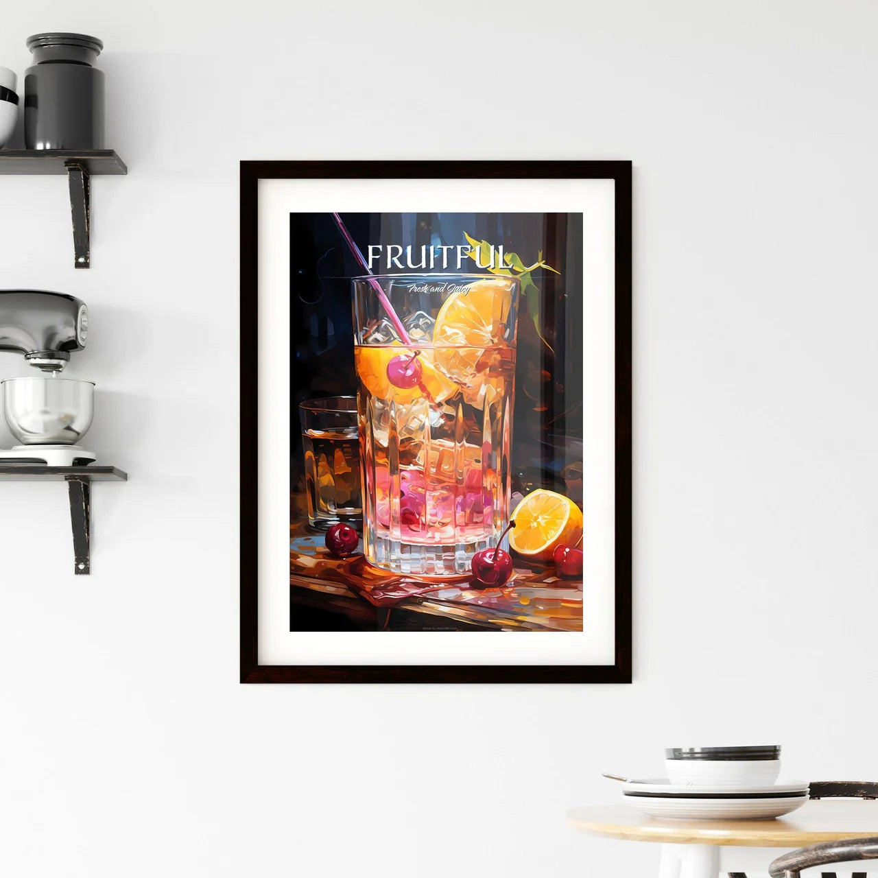 New York Sour Cocktail - A Glass Of Ice And  Framed Print