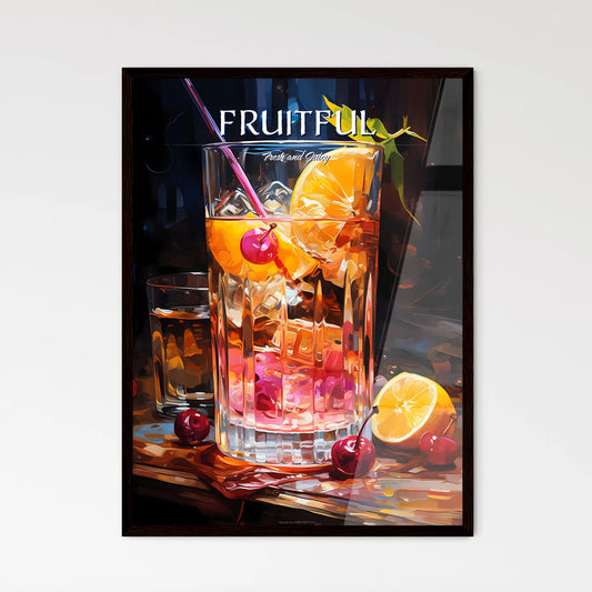 New York Sour Cocktail - A Glass Of Ice And  - Framed Art Print