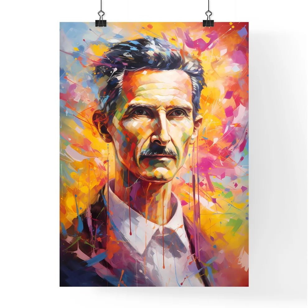 Nikola Tesla Portrait Illustration  Poster