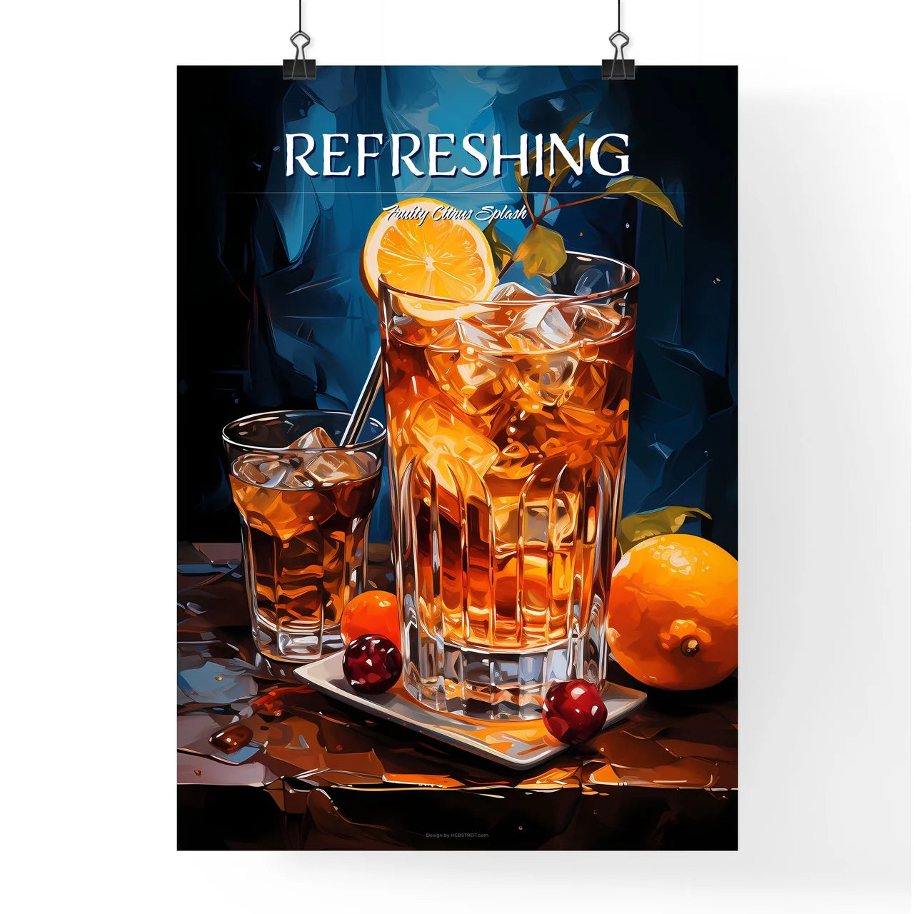 Old Fashioned Cocktail - A Glass Of Ice Tea  Poster
